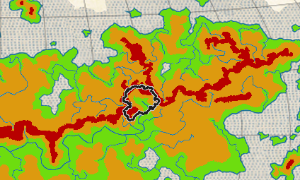 Location of the Arogí on Íröd.